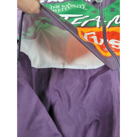 Vintage Sugoi Team Tyson Jacket Mens Medium Purple Green Cycling Windbreaker 90s - Picture 5 of 13